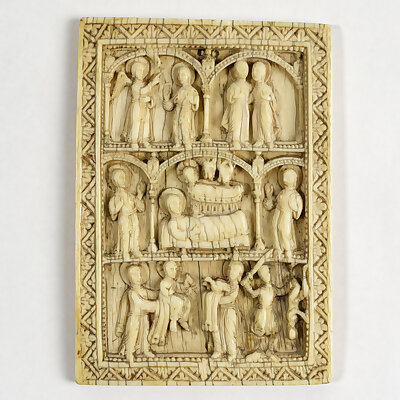 Plaque with nativity scenes
