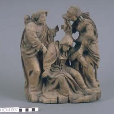 Sculpture of Virgin Mary St John Mary Magdalen