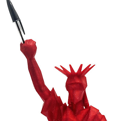LOW POLY STATUE OF LIBERTYMIDDLE FINGER PEN HOLDER