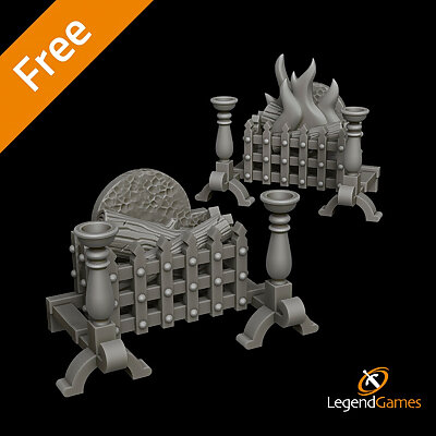 LegendGames FREE Fireplace firebox both lit and unlit versions