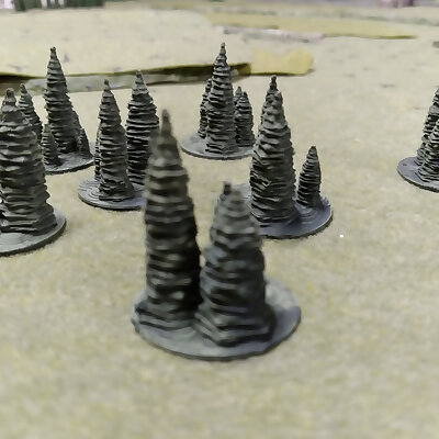 Pine Trees for 6mm or 10mm wargaming