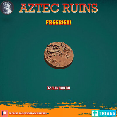 Aztec Ruins 32mm base Presupported Freebie
