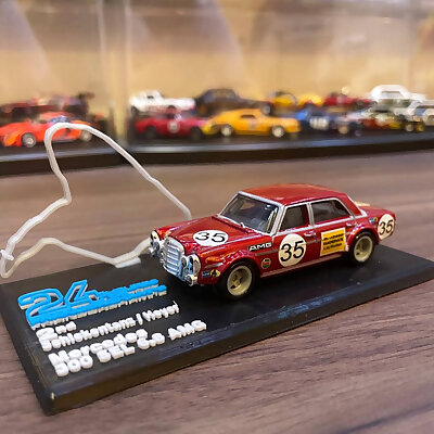 Hotwheels Mercedes 300SEL 68 AMG Display Base 24 hours of Spa Francorchamps 1971