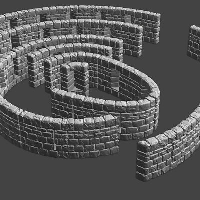 Dungeon Stone WallOnTile Curved