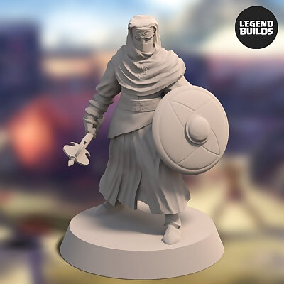 FREE – Night’s Cult Follower With Mace – Pose 1 – 3D printable miniature – STL file