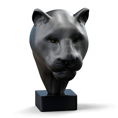 Black Panther Head Sculpture