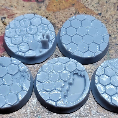 Hex Tech 28mm Bases for Sci Fi Minis
