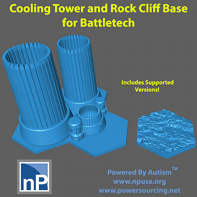 Battletech Buildings and Bases  Cooling Tower  Rock Cliff Base