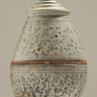 Pearshaped jar with lid