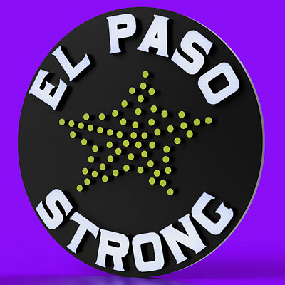 El Paso Strong Sign 3D print model
