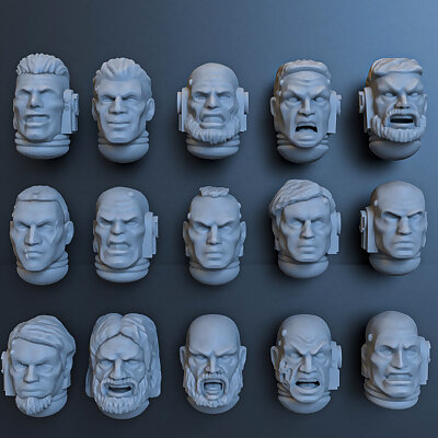 SPACE MARINE PACK OF 15 HEADS
