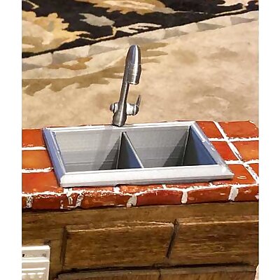 Barbie sink overmount curved top wfaucet