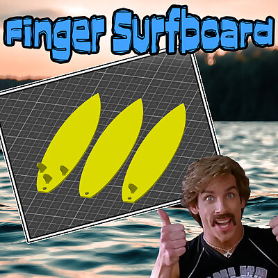 Finger Surfboard With Fins and Without