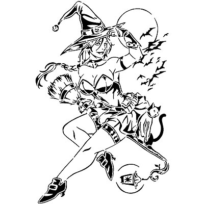 Witch stencil 10