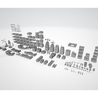7000 Wargaming Modular SciFi City System Subset