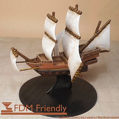 Galleon Flying Fantasy Ship Model Compatible With DnD Spelljammer