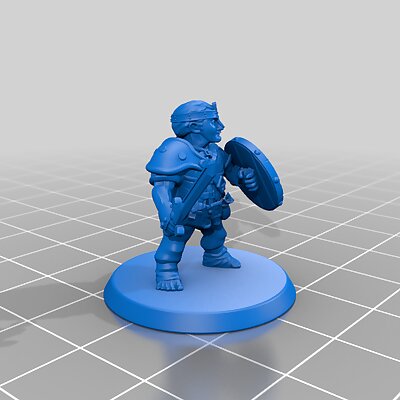 Halfling Fighter With Base