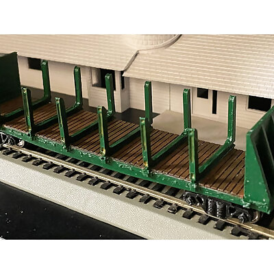 HO Scale 45ft Flatbed Log Hopper Train Car