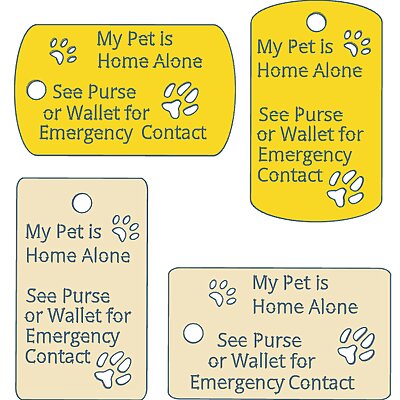 Pet Emergency Contact Keychain  3x5 Card