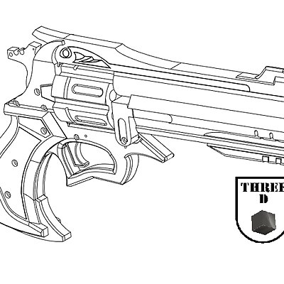 Futuristic western revolver