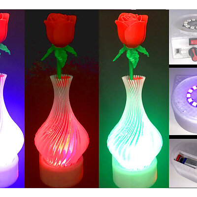 Valentine Vase Dazzler Color LED Light Base for Valentines Vase  Flowers