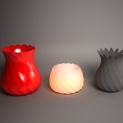 Twisted vases and tealight holder