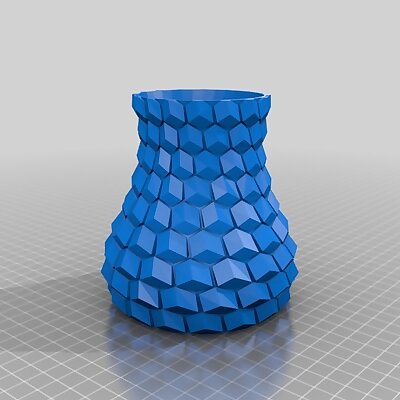 Curved honeycomb vase with smooth inner