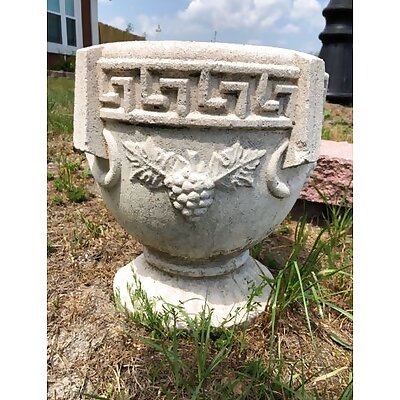 Greek Key and Grapes Planter Grecian Style