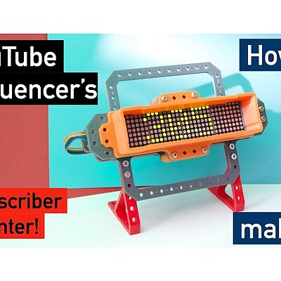 Dot matrix YouTube subscriber counter display