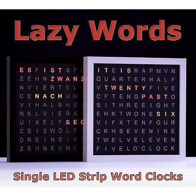 Lazy Words  Single LED Strip Word Clocks