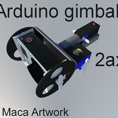 Gimbal for sjcam gopro2axis  powered 2servos and arduinompu6050