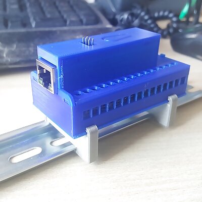 DIN mountable case for Arduino NANO with Ethernet shield and terminal adapter IO shield