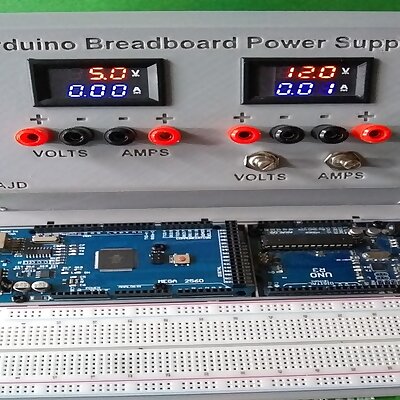 Arduino Mega and or Uno Prototyping Breadboard Holder and Power supply