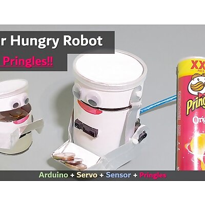 Paper Hungry Robot  Arduino Project  Servo Sensor Pringles project tutorial example