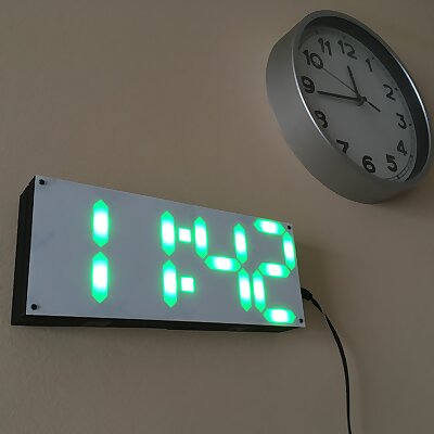 LED Pixel Clock Clock alarms temperature humidity atmospheric pressure and remote monitoring