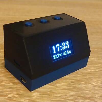 Retro Desktop Temperature Sensor Clock Weather Station Arduino based 096 OLED Display