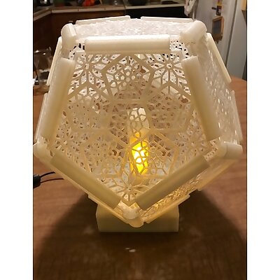 Dodecahedron Lamp  with Animated Flame