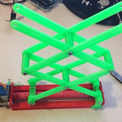 Jack screw and scissor lift driven by stepper motor