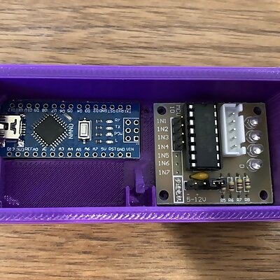 Box for Arduino Nano 28BYJ48 driver plus Button and firmware for On Reverse Off control