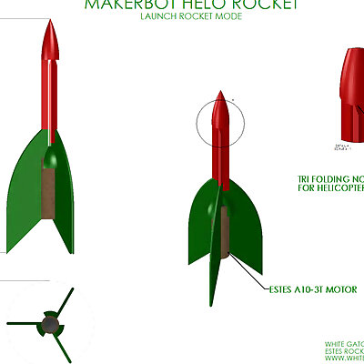 Helo model Rocket  Launch Pad Estes Style