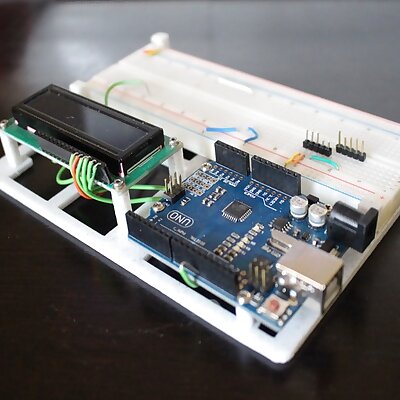 Arduino Breadboard Holder  for LCD Arduino Uno and 830 Tie Breadboard