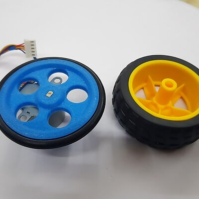 3D printed wheel from an Oring Stepper 28BYJ48 compatible