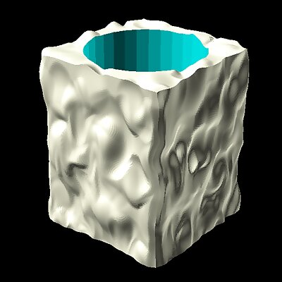 Cubic Vase with Amorphous Pattern