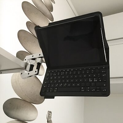 Hand screw clamp with extended arm Ipad with keyboard stand