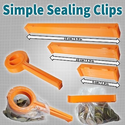 Simple to print sealing clips for bags  clip with screwable hole  PLA  Clamp  Sealer  Kitchen
