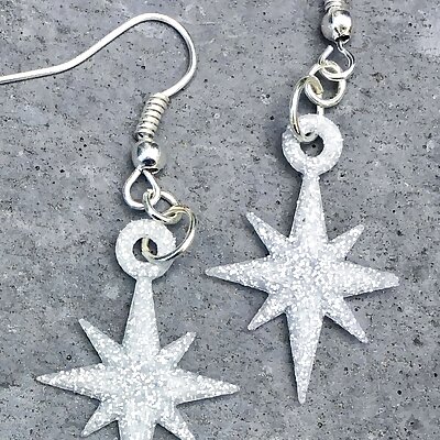 Starflake Star Pendant Earrings