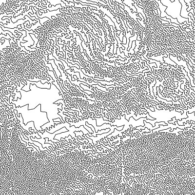 Van Goghs Starry Night TSP Single Line Drawing