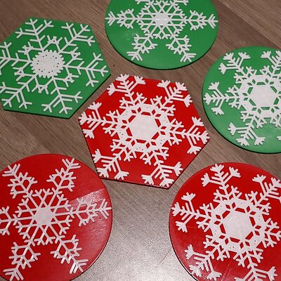 Snowflake coasters