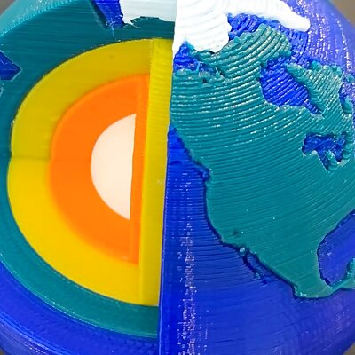 MultiColor World Earth Model with Cross Section and Stand