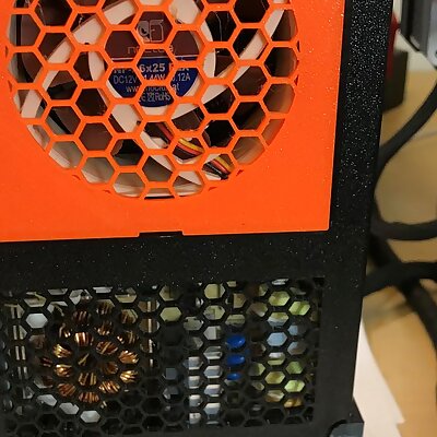 Cover to install a Noctua fan NF 625 on a Meanwell RSP32024